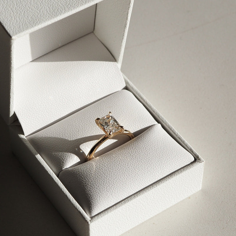 1.5 - 3.5 CT Radiant CVD Diamond Solitaire Engagement Ring