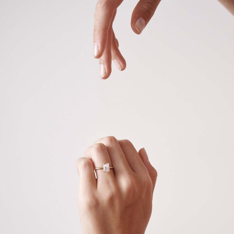 1.5 - 3.5 CT Radiant CVD Diamond Solitaire Engagement Ring