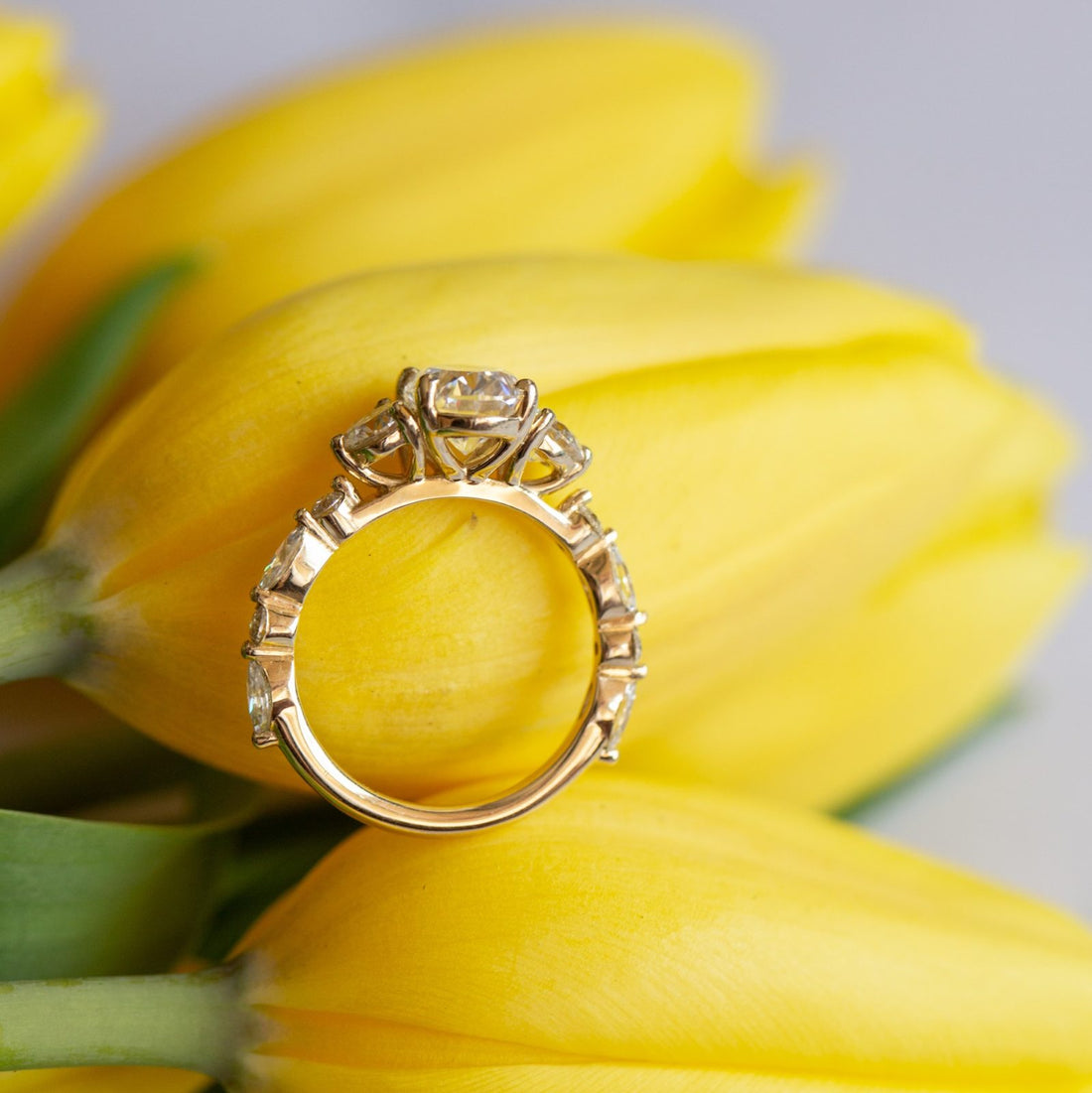 1.33CT Oval Cut Pave Setting Moissanite Engagement Ring