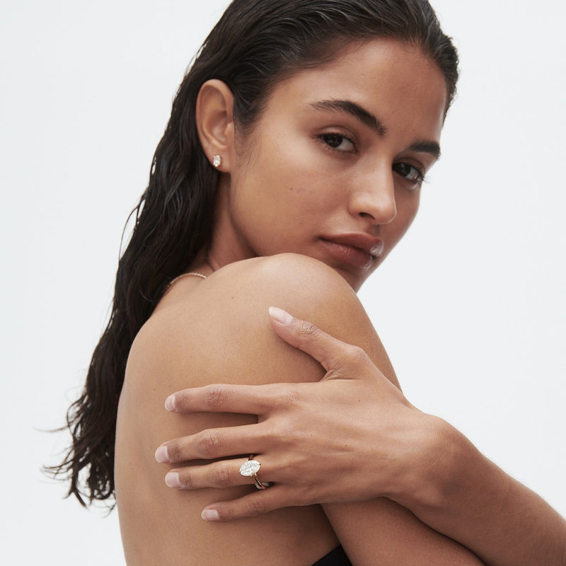 1.50- 3.50 CT Oval  CVD Diamond Solitaire Engagement Ring