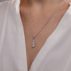 1.50 TCW Round Moissanite Diamond Three-Stone Drop Pendant Necklace