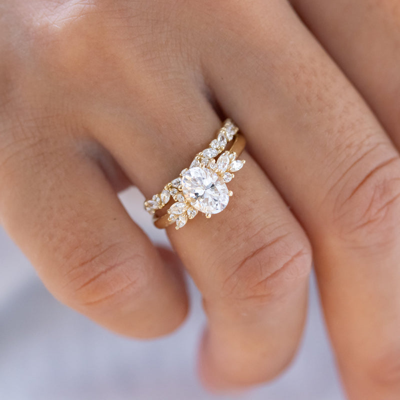 0.95ctw Marquise and Round Cut Half Eternity Wedding Band