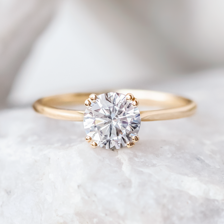 1.20CT Round Cut Double Claw Prong Moissanite Engagement Ring