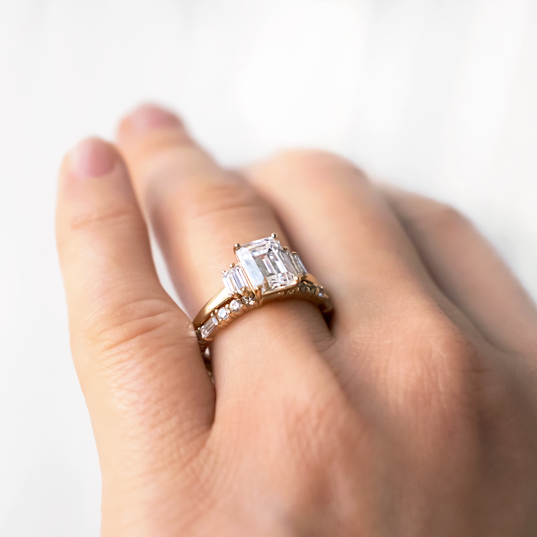 Round and Baguette Cut Full Eternity Wedding Band
