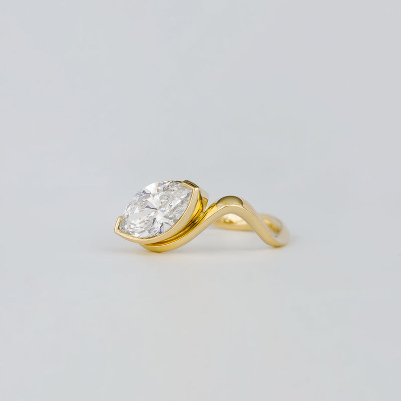 1.50CT-2.50CT Marquise Cut Moissanite Diamond Unique Engagement Ring