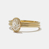 1.0CT-2.0CT Oval Cut Moissanite Half Bezel Diamond Engagement Ring
