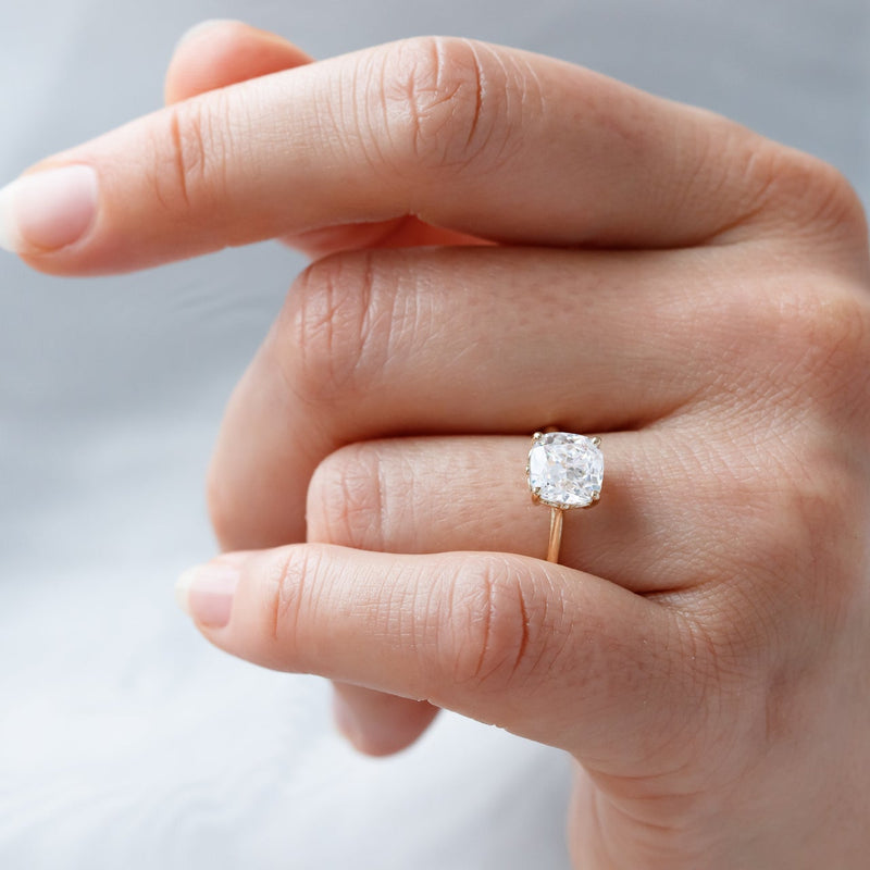 1.80CT Cushion Cut Moissanite Solitaire Engagement Ring