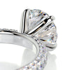 3.0 Carat Claw Prong  Round Triple Pave Moissanite Engagement Ring