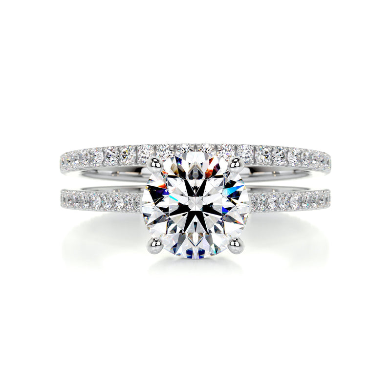2.55 Carat · Round Pave ·  Moissanite Engagement Ring Set