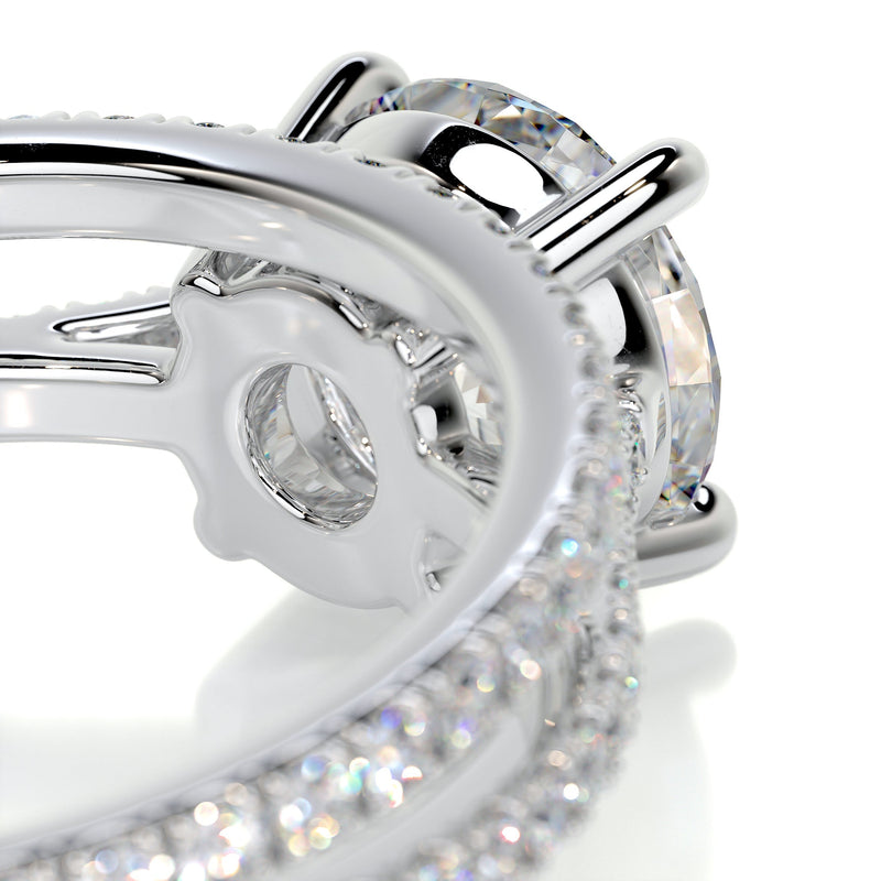2.55 Carat · Round Pave ·  Moissanite Engagement Ring Set