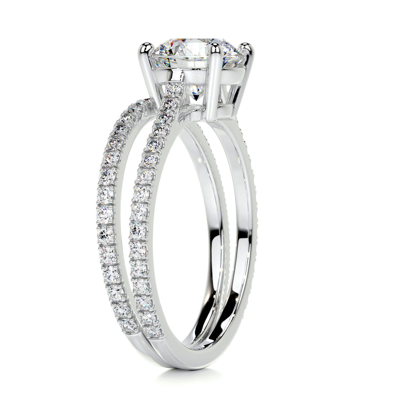 2.55 Carat · Round Pave ·  Moissanite Engagement Ring Set