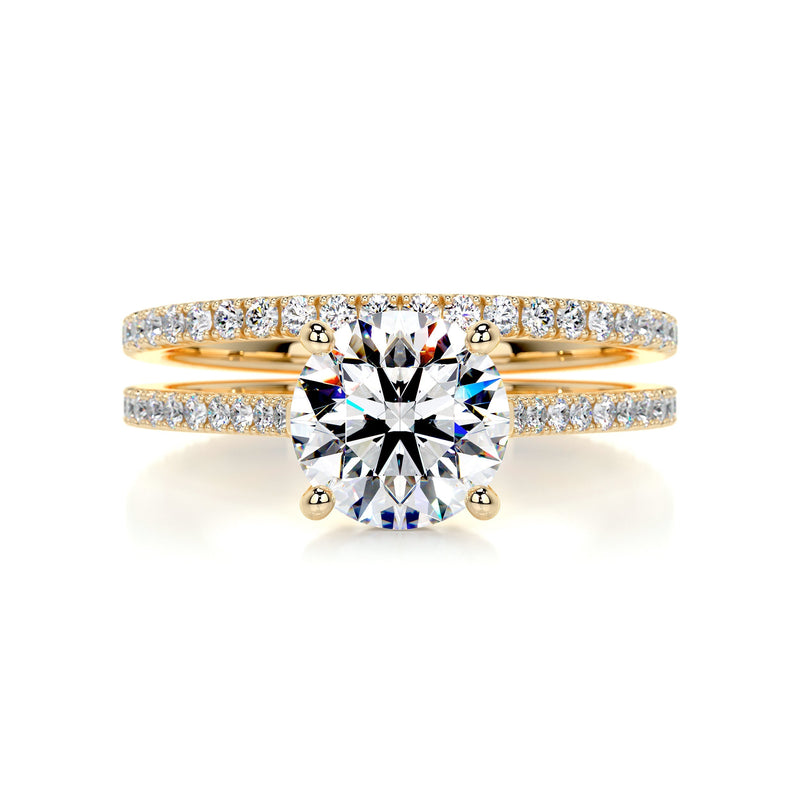 2.55 Carat · Round Pave ·  Moissanite Engagement Ring Set
