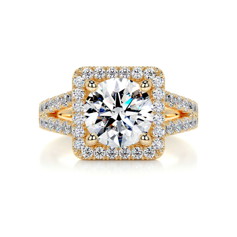 2.80 Carat · Round Square Halo Split Moissanite Engagement Ring