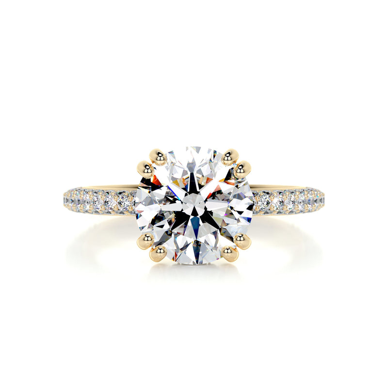 2.9 Carat · Round Hidden Halo Dual Prong Moissanite Engagement Ring