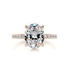 2.60 Carat Oval Cut Moissanite Diamond Hidden Halo Engagement Ring