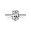 3.22 Carat Oval Cut Moissanite Triple Pave Hidden Halo Engagement Ring
