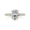 3.22 Carat Oval Cut Moissanite Triple Pave Hidden Halo Engagement Ring