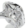 2.5 Carat Square Cushion Halo Moissanite Engagement Ring