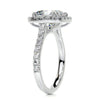 2.5 Carat Square Cushion Halo Moissanite Engagement Ring