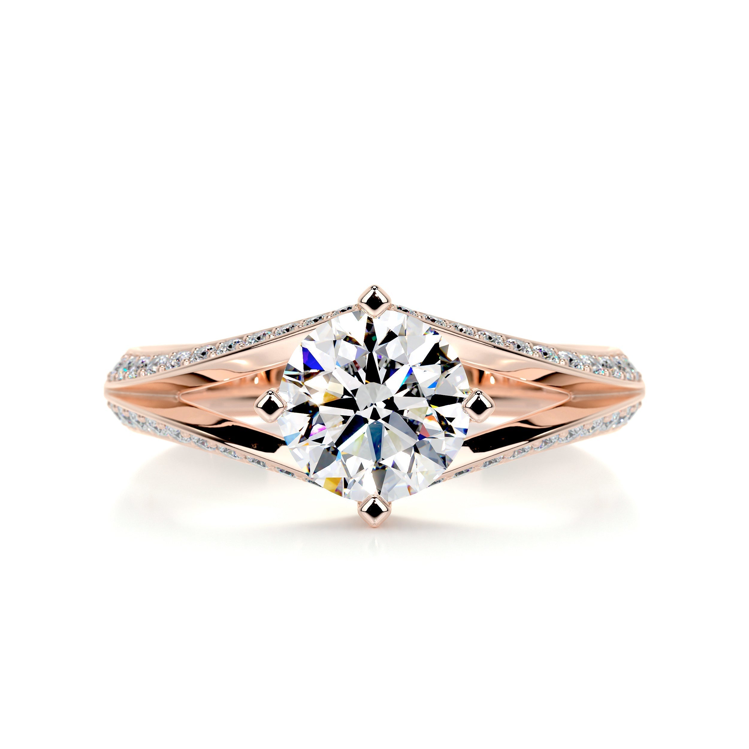 2.5 Carat · Round Hidden Halo unique  Moissanite Engagement Ring
