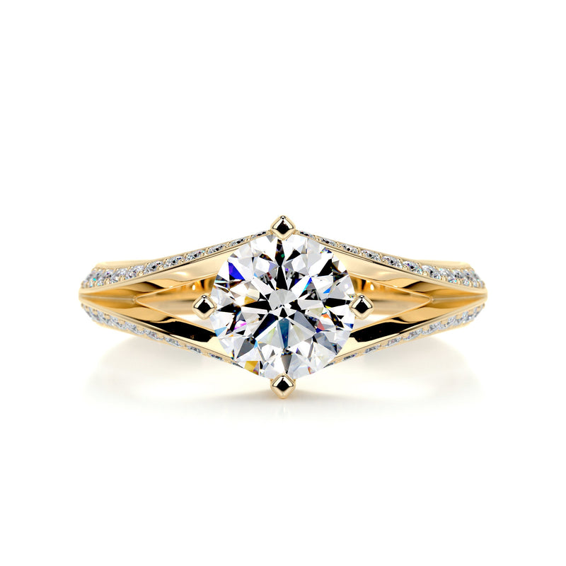 2.5 Carat · Round Hidden Halo unique  Moissanite Engagement Ring