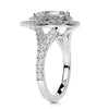 2.20 Carat Pear Double Halo Moissanite Diamond Engagement Ring