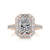 2.4 Carat Radiant Cut Moissanite Halo Engagement Ring