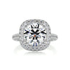 4.2 Carat · Round Halo Triple Pave Vintage Moissanite Engagement Ring