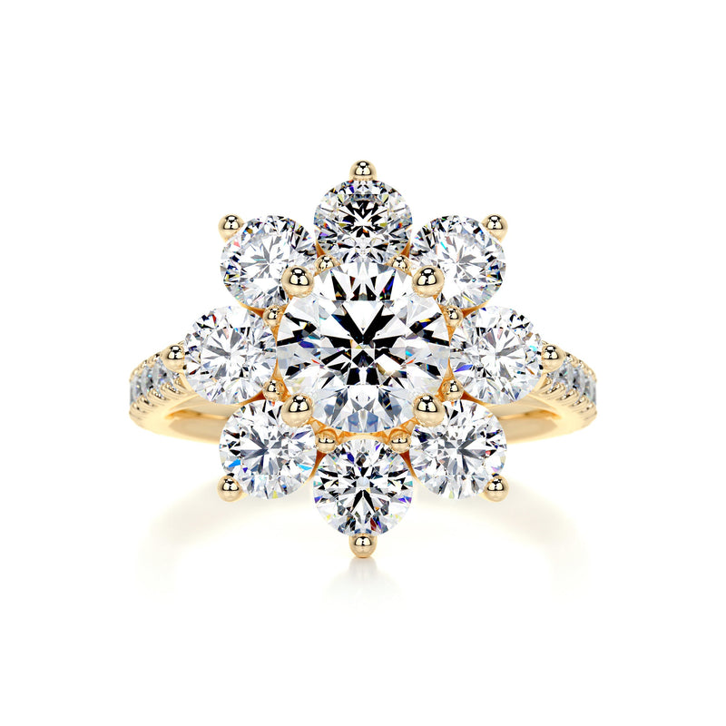 2.5 Carat · Round Halo · Flower Moissanite Engagement Ring