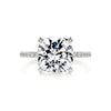4.10 Carat Cushion Pave Moissanite Engagement Ring