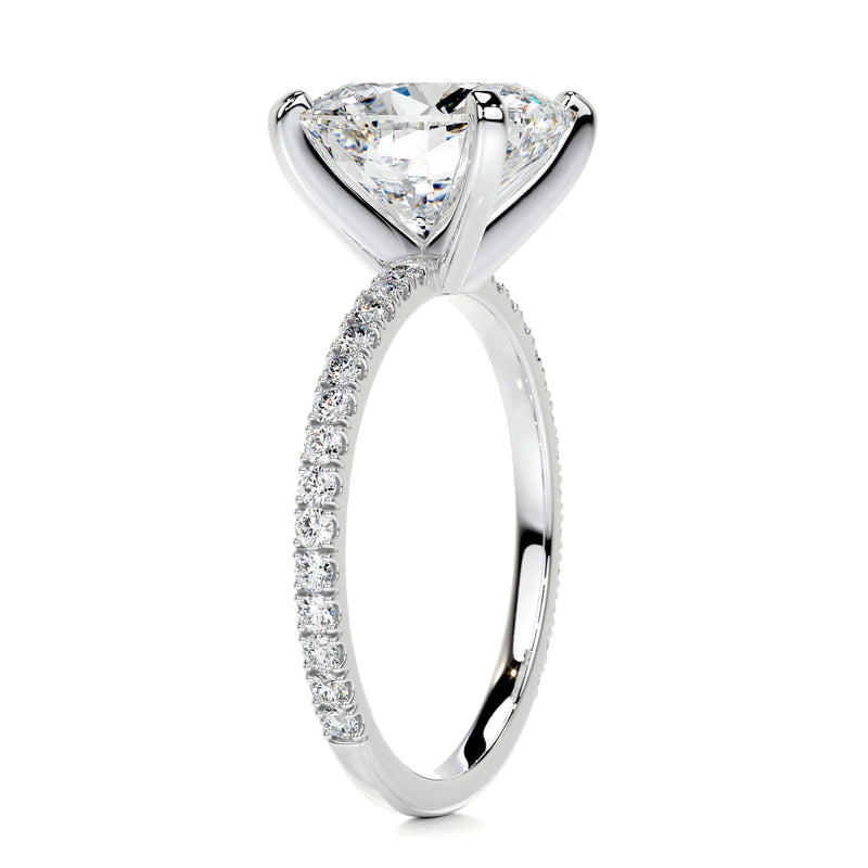 4.10 Carat Cushion Pave Moissanite Engagement Ring