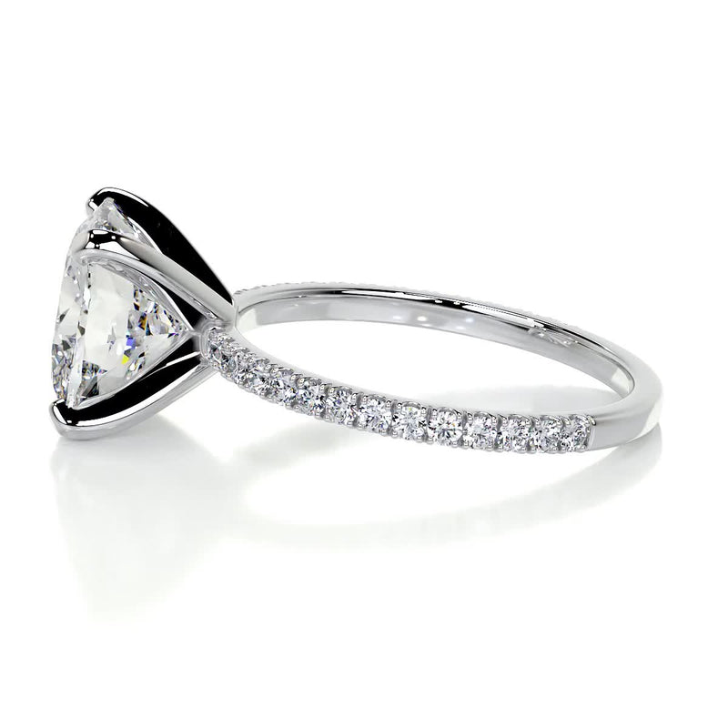 4.10 Carat Cushion Pave Moissanite Engagement Ring