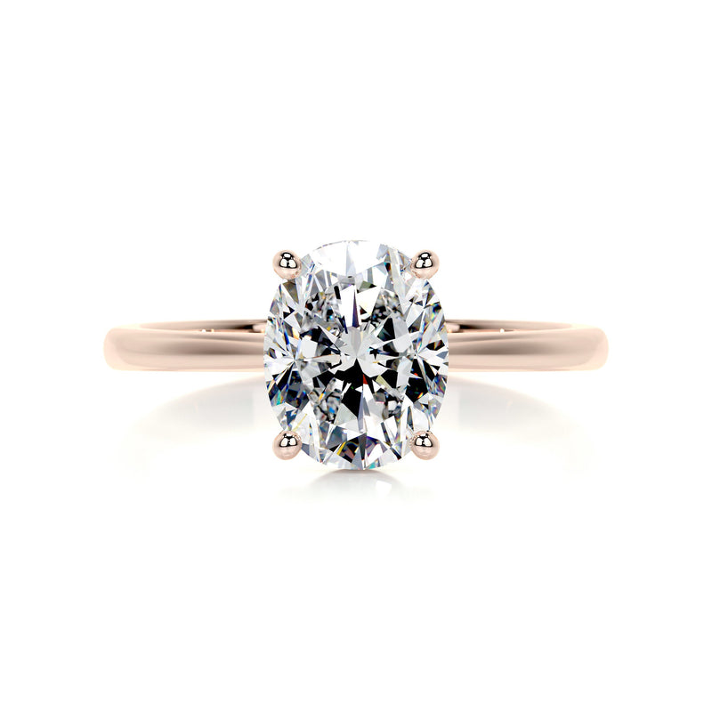 1.91 Carat Oval Solitaire Moissanite Diamond Engagement Ring
