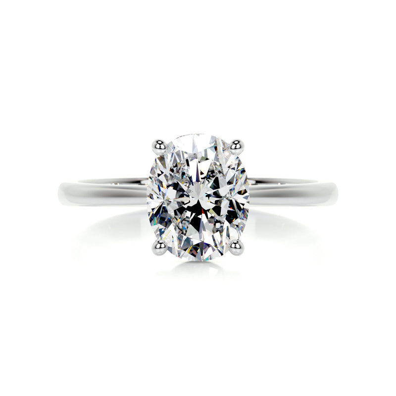 1.91 Carat Oval Solitaire Moissanite Diamond Engagement Ring