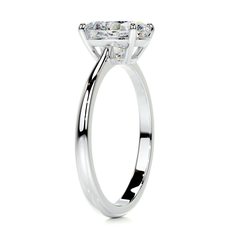 1.91 Carat Oval Solitaire Moissanite Diamond Engagement Ring