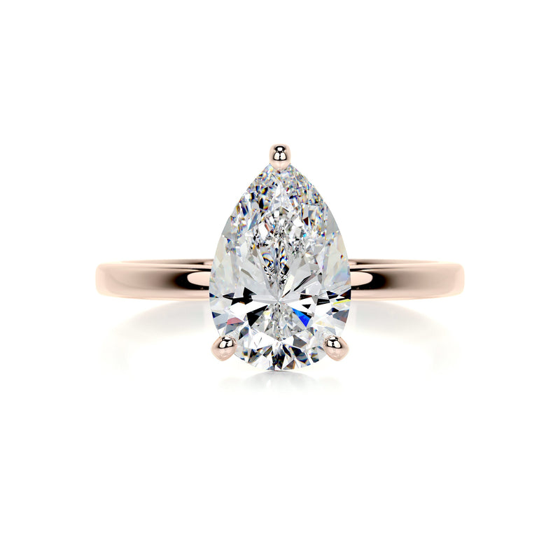 1.5 Carat Pear Moissanite Solitaire Engagement Ring