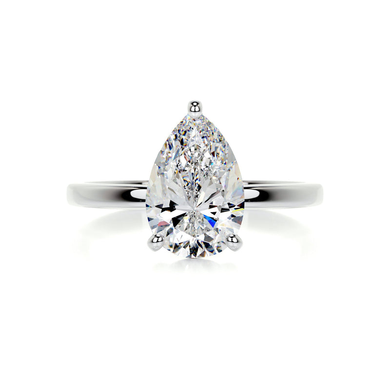 1.5 Carat Pear Moissanite Solitaire Engagement Ring
