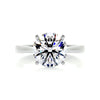 2.5 Carat Round Moissanite Solitaire Curved Engagement Ring