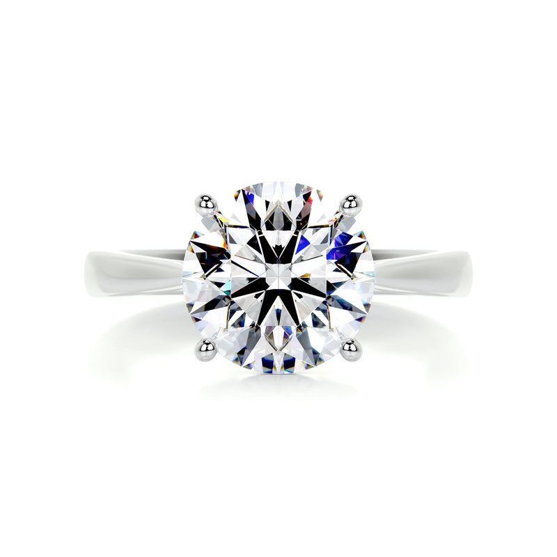 2.5 Carat Round Moissanite Solitaire Curved Engagement Ring