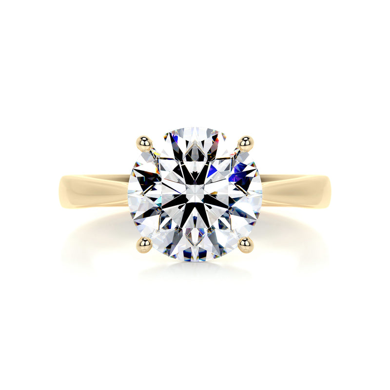 2.5 Carat Round Moissanite Solitaire Curved Engagement Ring