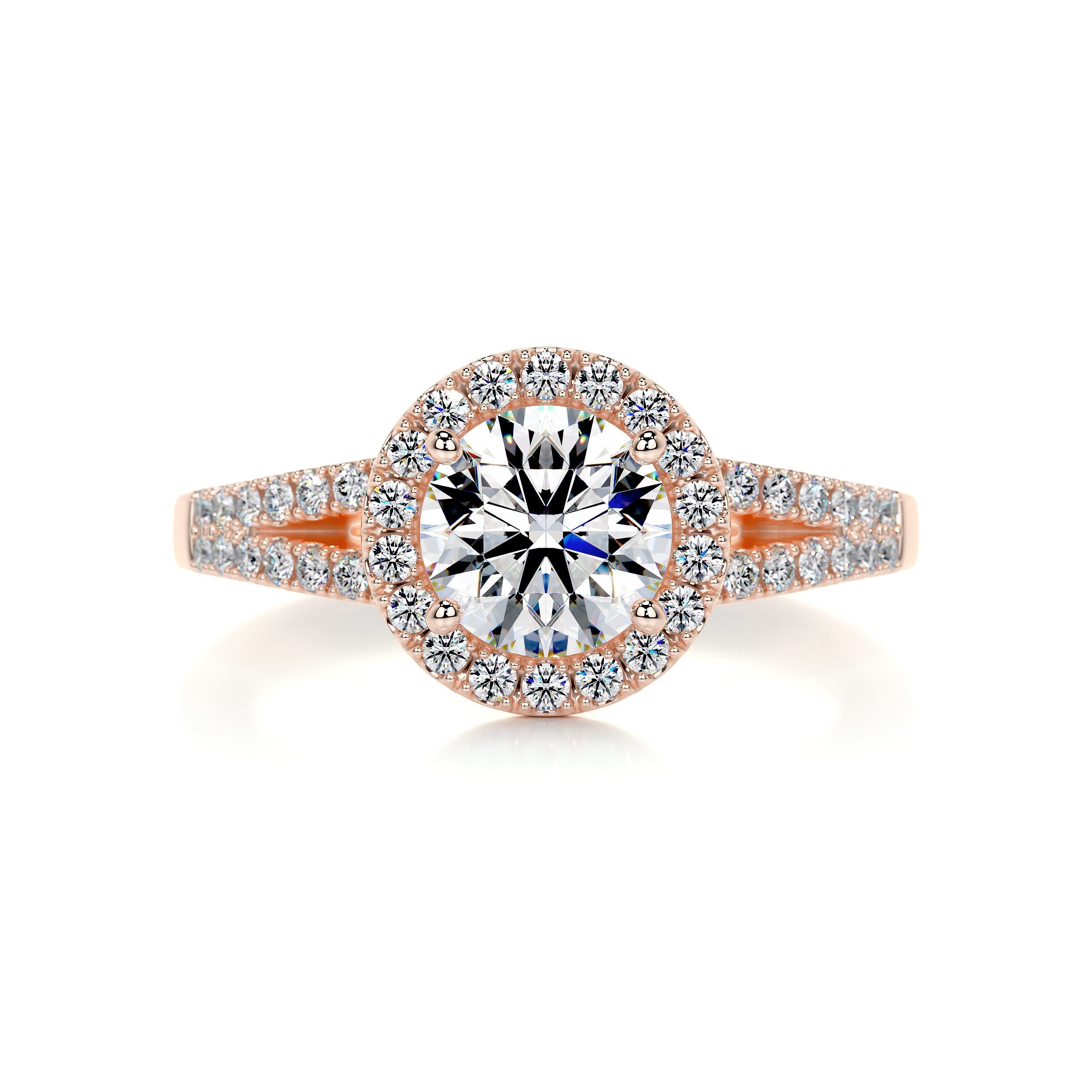 1.45 Carat · Round Halo ·Moissanite Engagement Ring