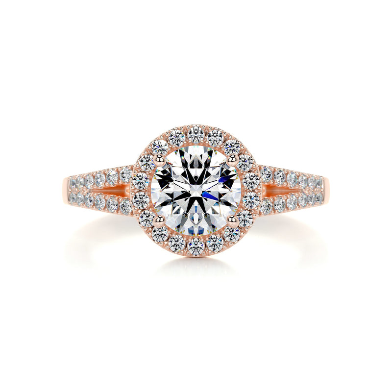 1.45 Carat · Round Halo ·Moissanite Engagement Ring