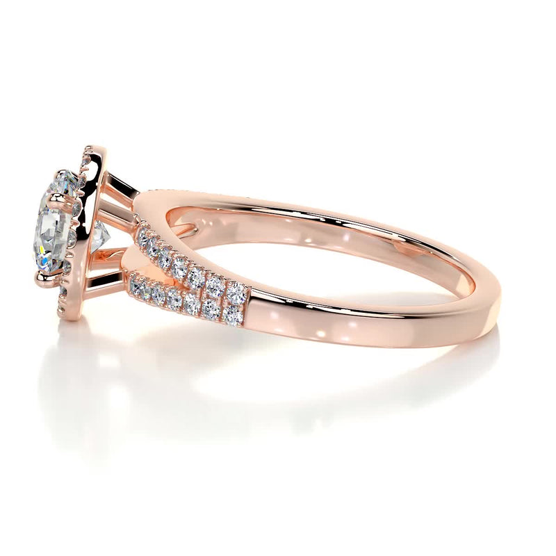 1.45 Carat · Round Halo ·Moissanite Engagement Ring