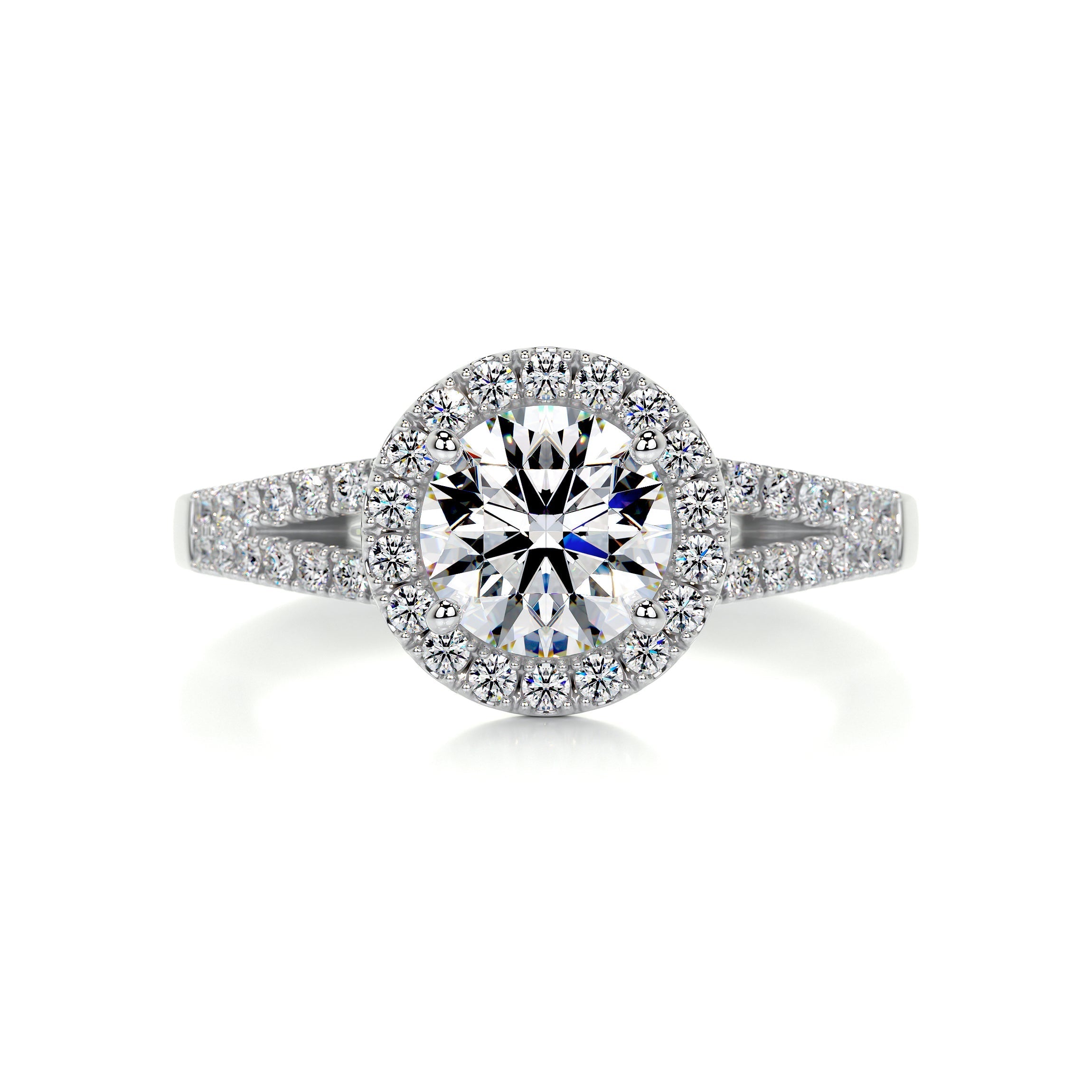 1.45 Carat · Round Halo ·Moissanite Engagement Ring