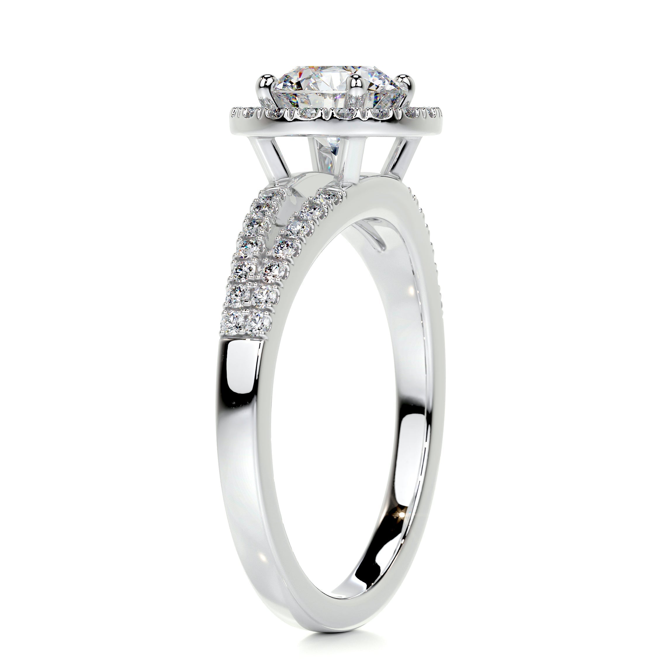 1.45 Carat · Round Halo ·Moissanite Engagement Ring