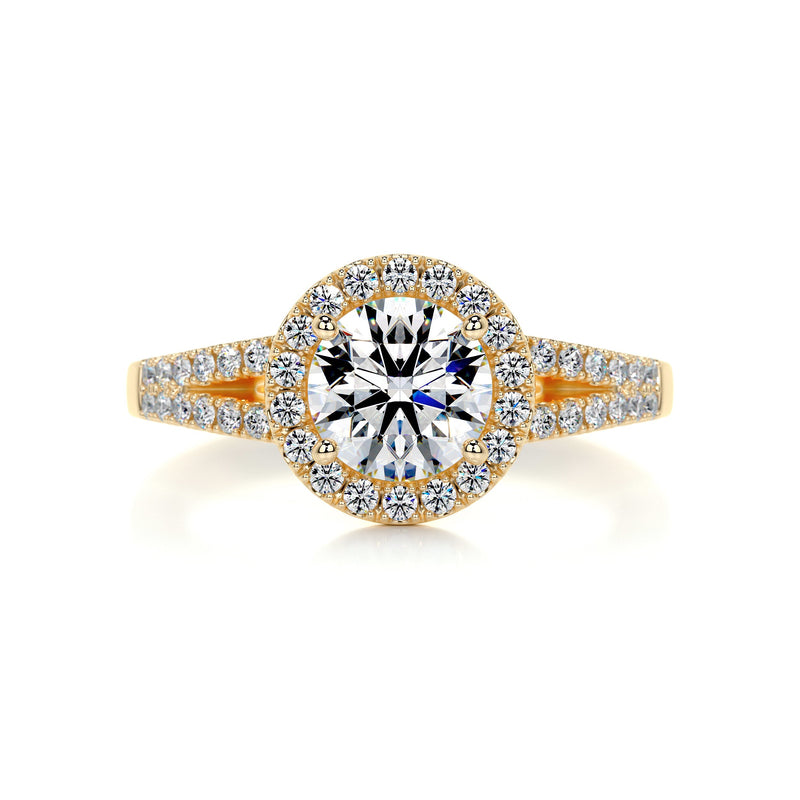 1.45 Carat · Round Halo ·Moissanite Engagement Ring