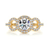 1.25 Carat Round Trial Circles Halo Moissanite Engagement Ring