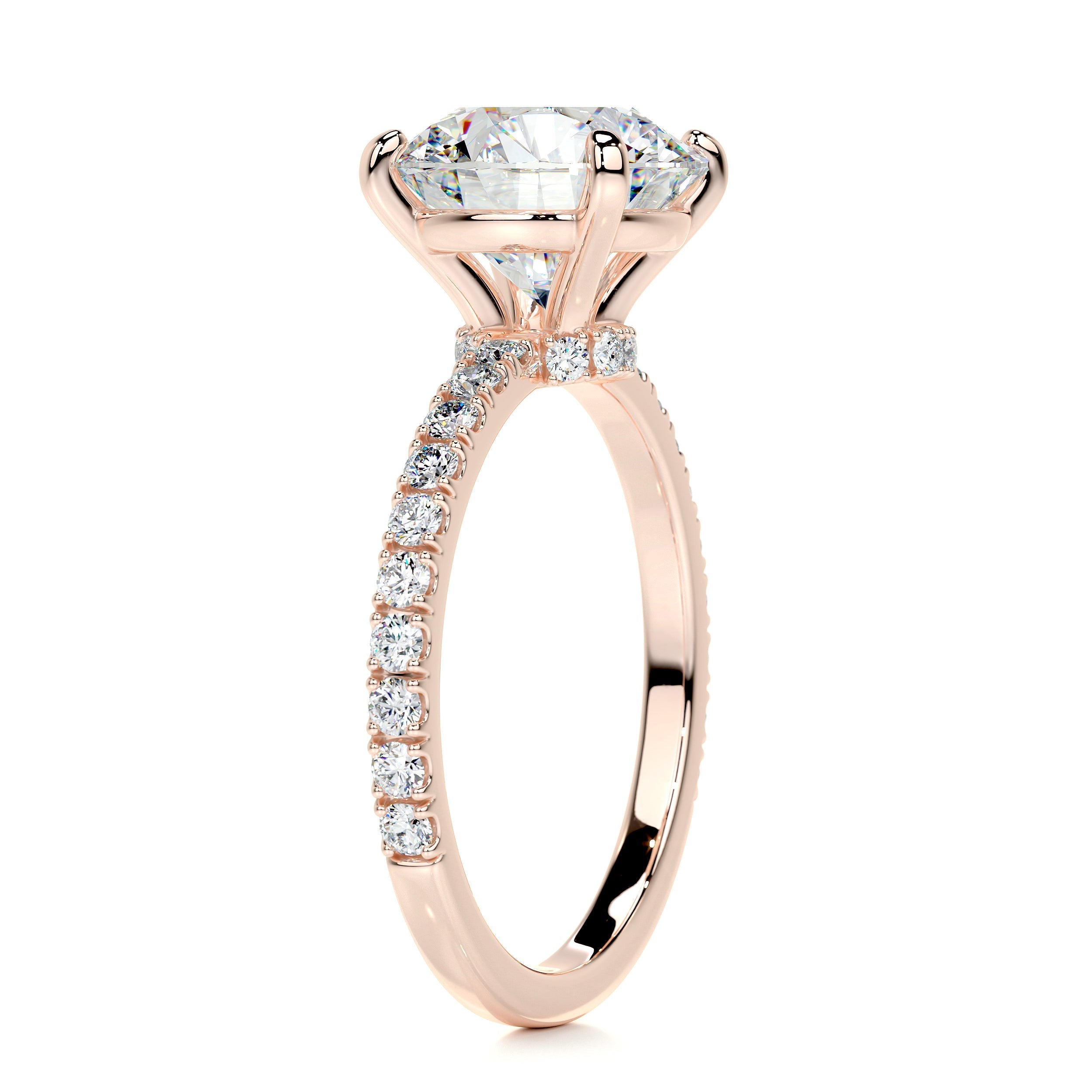 2.08 Carat · Round Hidden Halo  Moissanite Engagement Ring