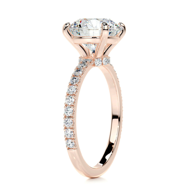 2.08 Carat · Round Hidden Halo  Moissanite Engagement Ring