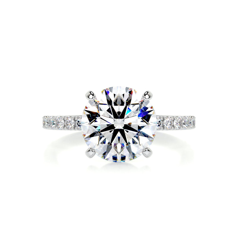 2.08 Carat · Round Hidden Halo  Moissanite Engagement Ring
